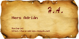 Hers Adrián névjegykártya
